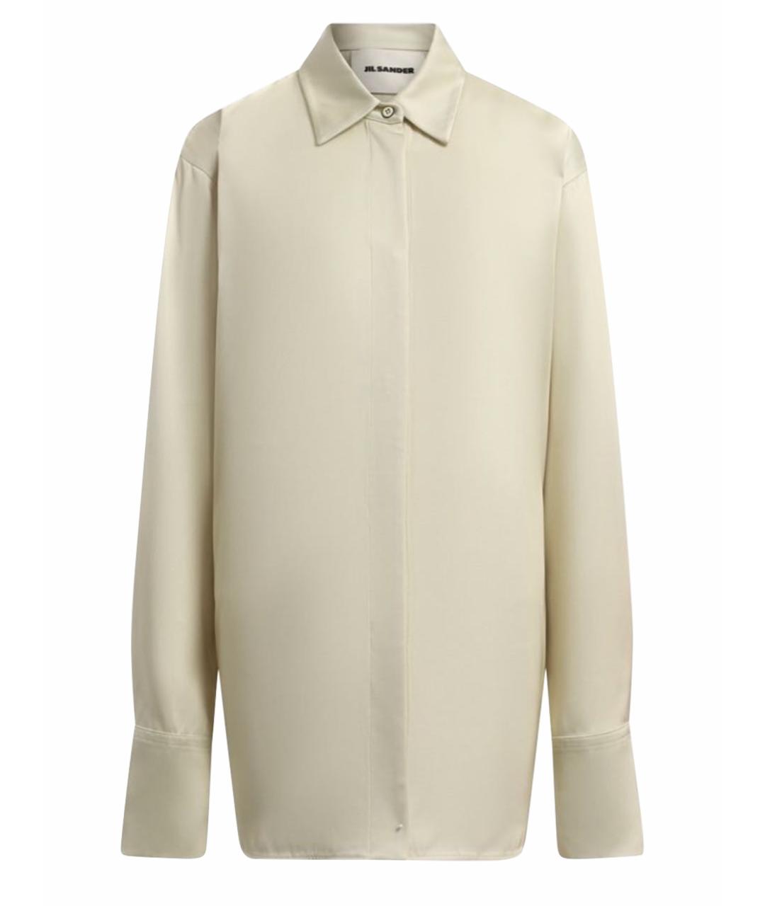 JIL SANDER Бежевая шелковая рубашка, фото 1