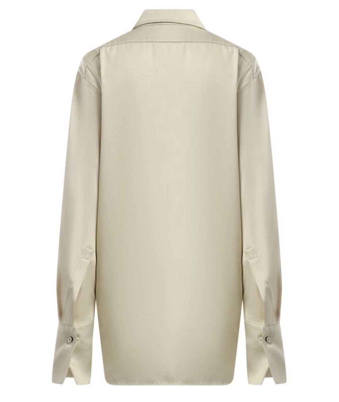 JIL SANDER Бежевая шелковая рубашка, фото 2