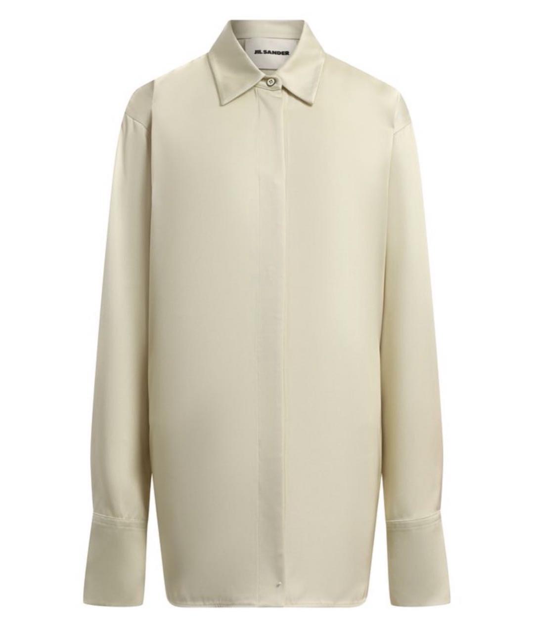 JIL SANDER Бежевая шелковая рубашка, фото 4