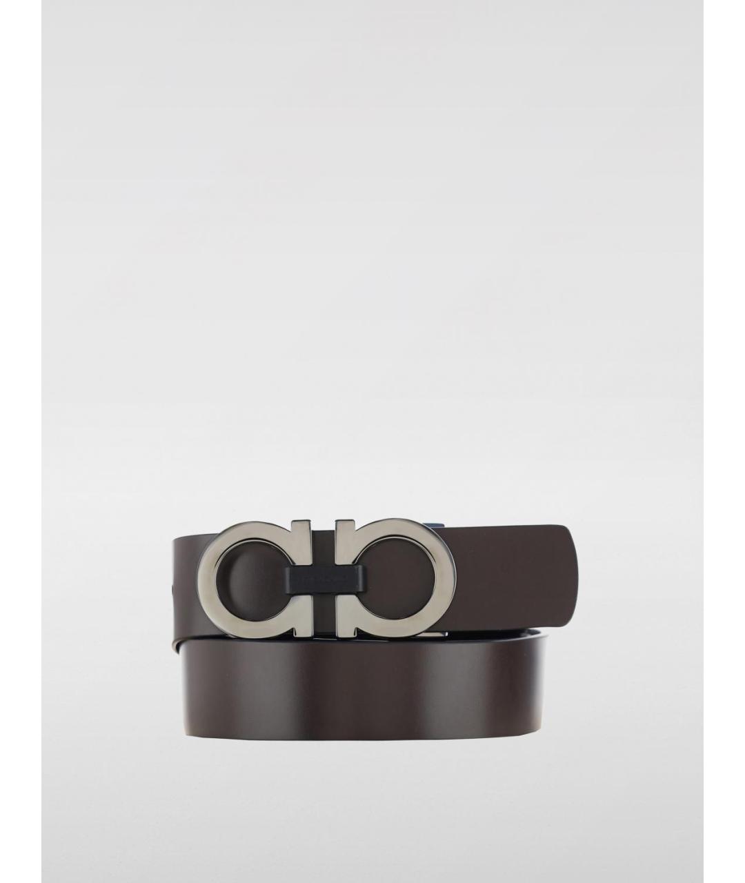 FERRAGAMO Коричневый кожаный ремень, фото 3