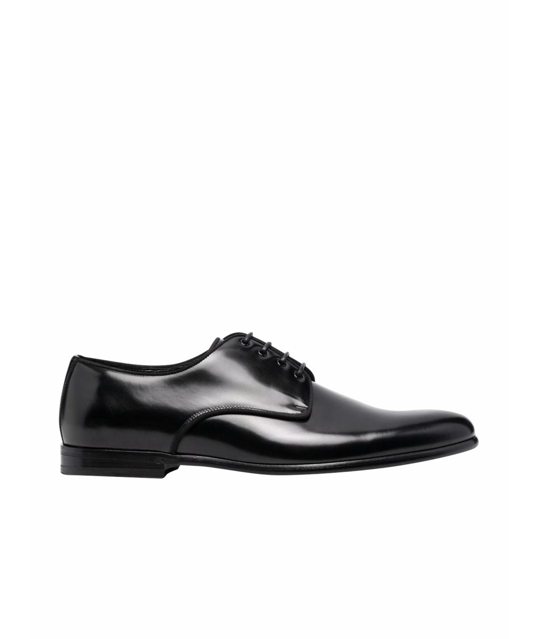 DOLCE&GABBANA Черные кожаные туфли, фото 1