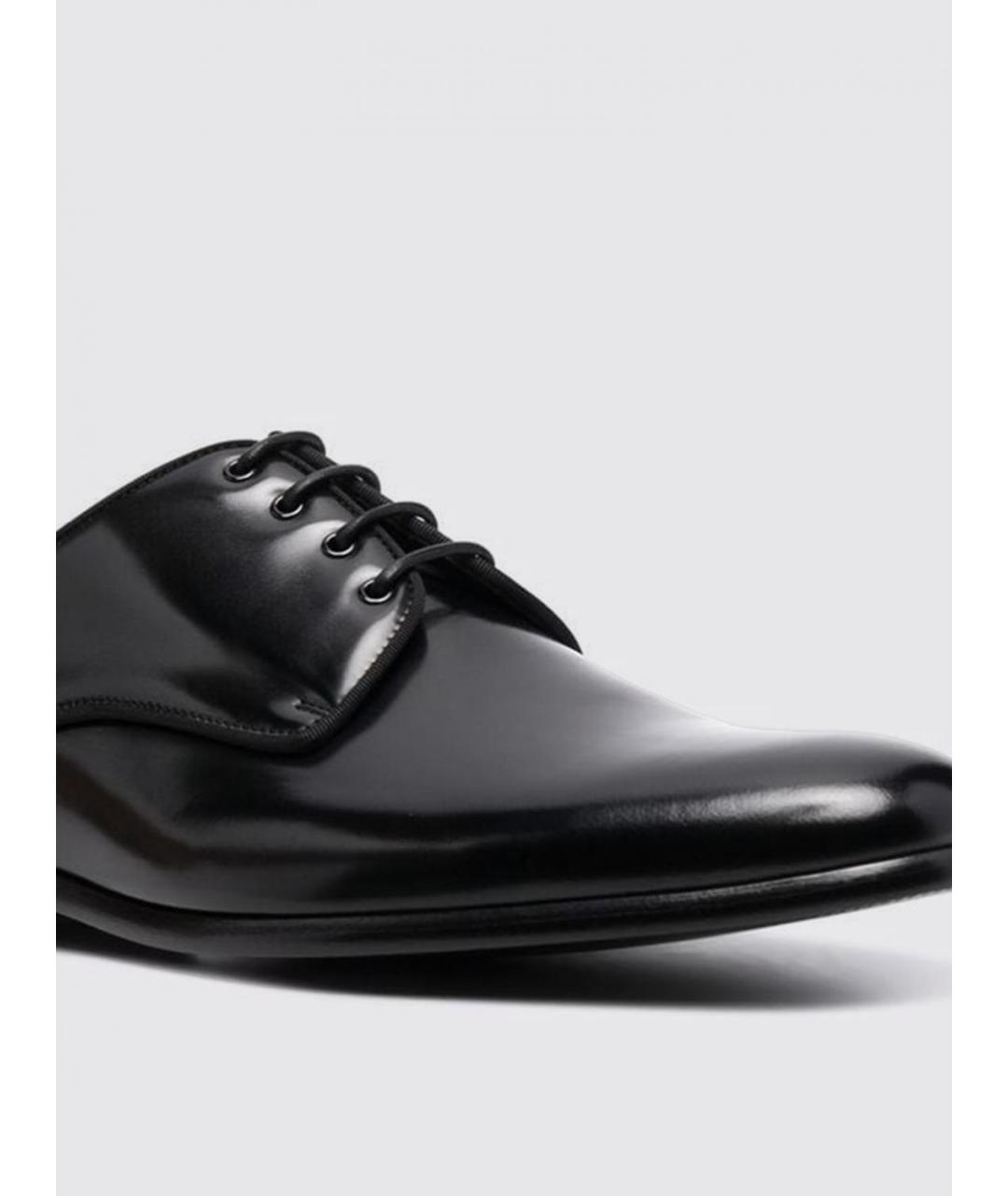 DOLCE&GABBANA Черные кожаные туфли, фото 3