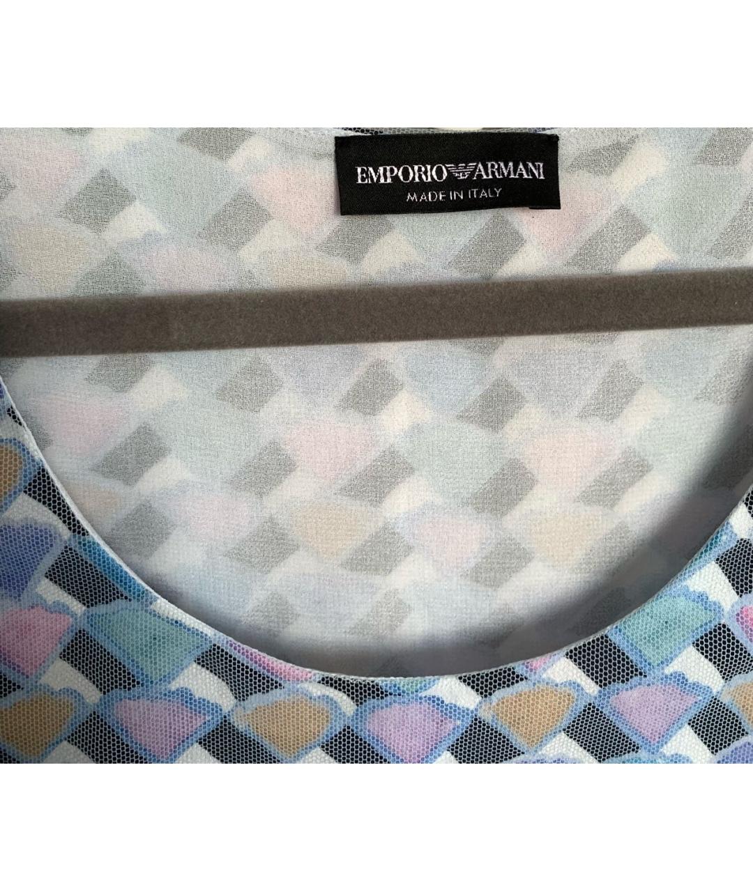EMPORIO ARMANI Голубая вискозная блузы, фото 3