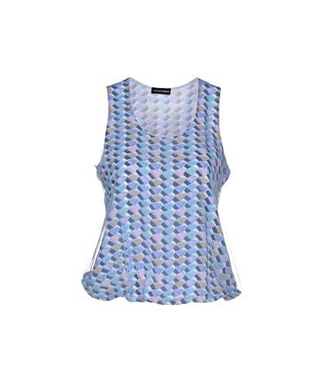 EMPORIO ARMANI Голубая вискозная блузы, фото 1