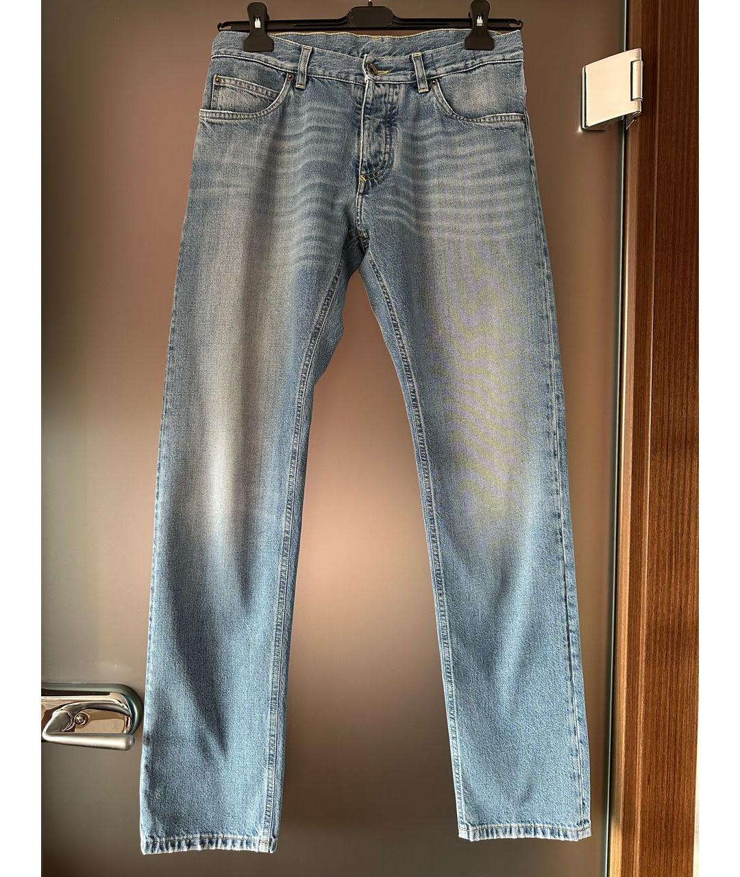 DOLCE&GABBANA Голубые хлопковые прямые джинсы, фото 9