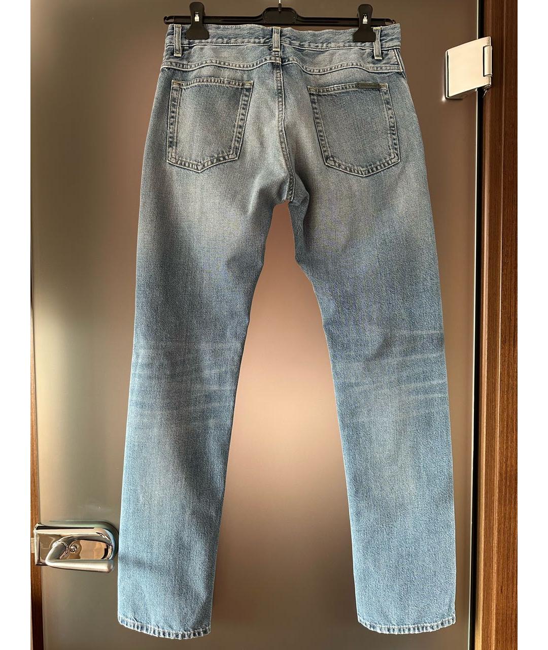DOLCE&GABBANA Голубые хлопковые прямые джинсы, фото 2