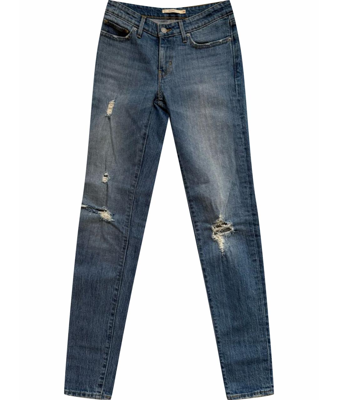 LEVI'S Синие хлопковые джинсы слим, фото 1