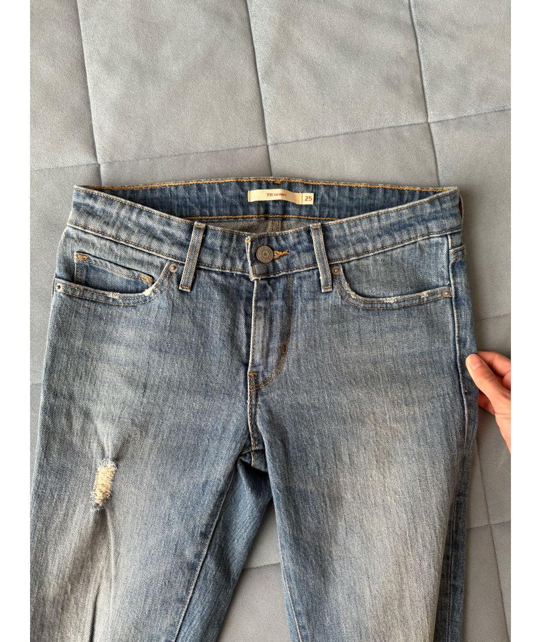 LEVI'S Синие хлопковые джинсы слим, фото 3