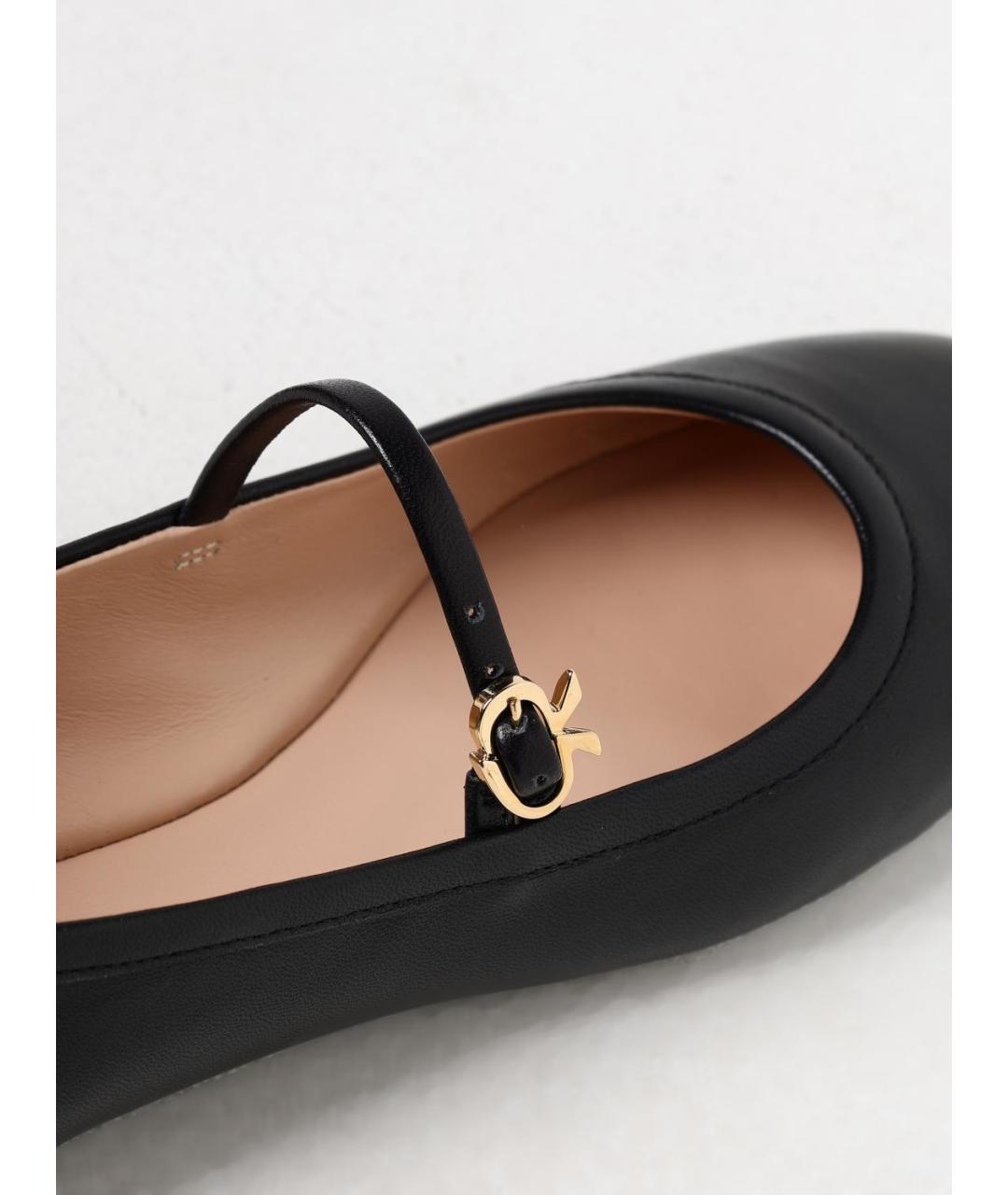GIANVITO ROSSI Черные кожаные балетки, фото 4