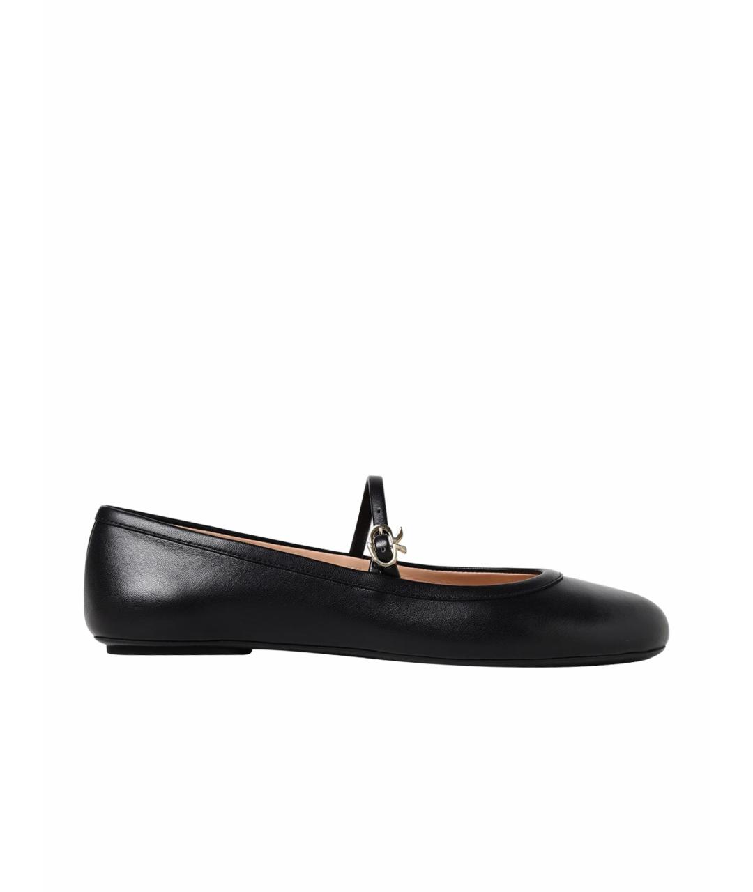 GIANVITO ROSSI Черные кожаные балетки, фото 1