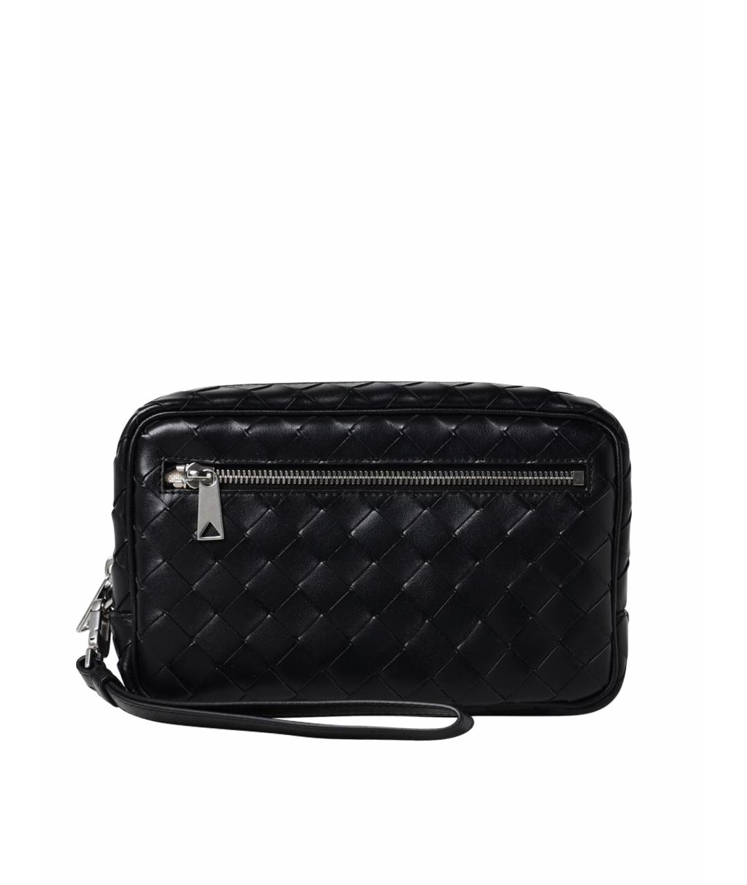 BOTTEGA VENETA Черная кожаная барсетка, фото 1