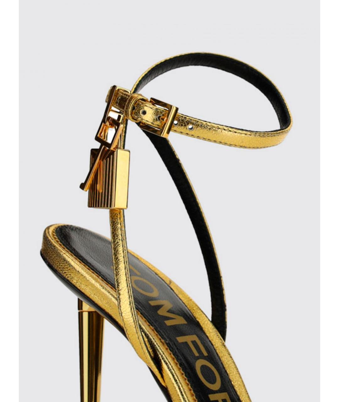 TOM FORD Золотые босоножки, фото 3