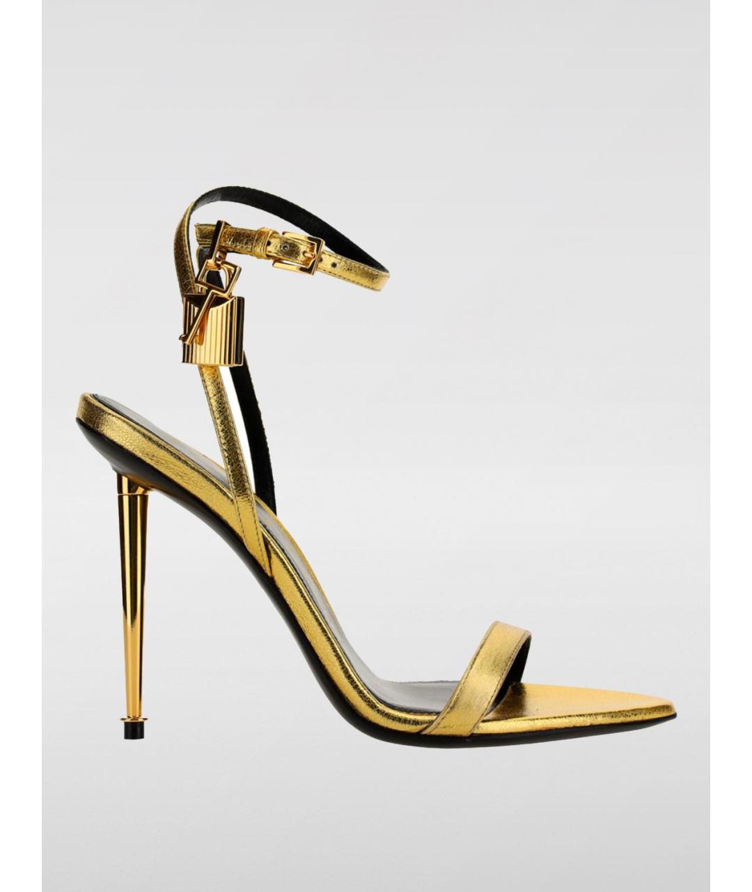 TOM FORD Золотые босоножки, фото 4
