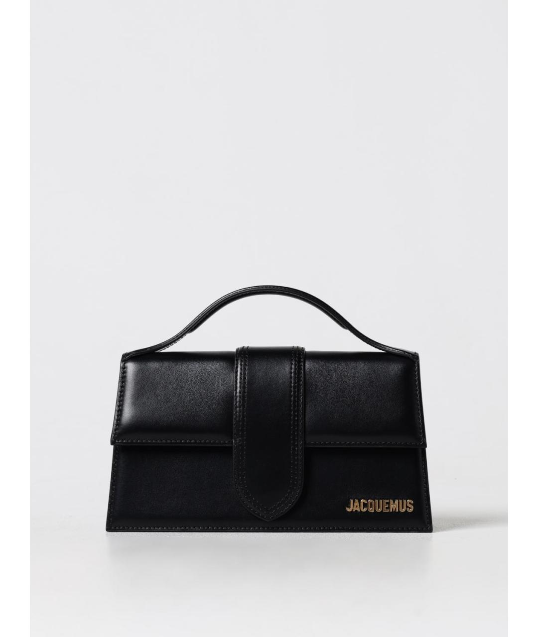 JACQUEMUS Черная кожаная сумка с короткими ручками, фото 6
