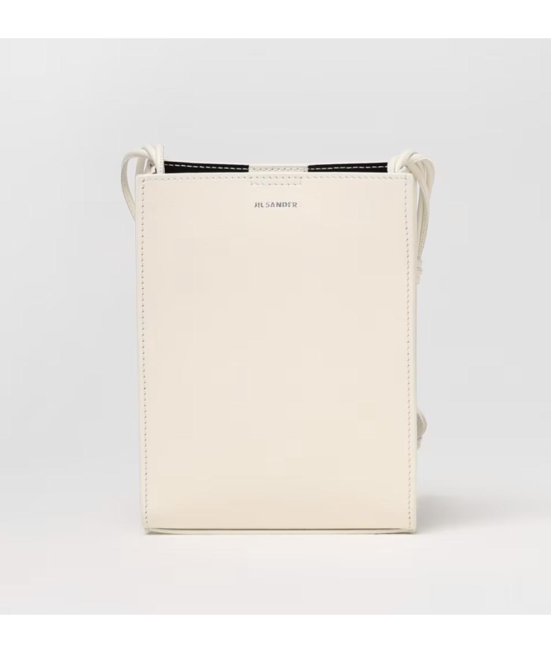 JIL SANDER Бежевая кожаная сумка через плечо, фото 4