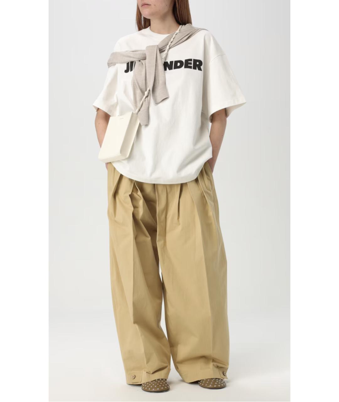 JIL SANDER Бежевая кожаная сумка через плечо, фото 2