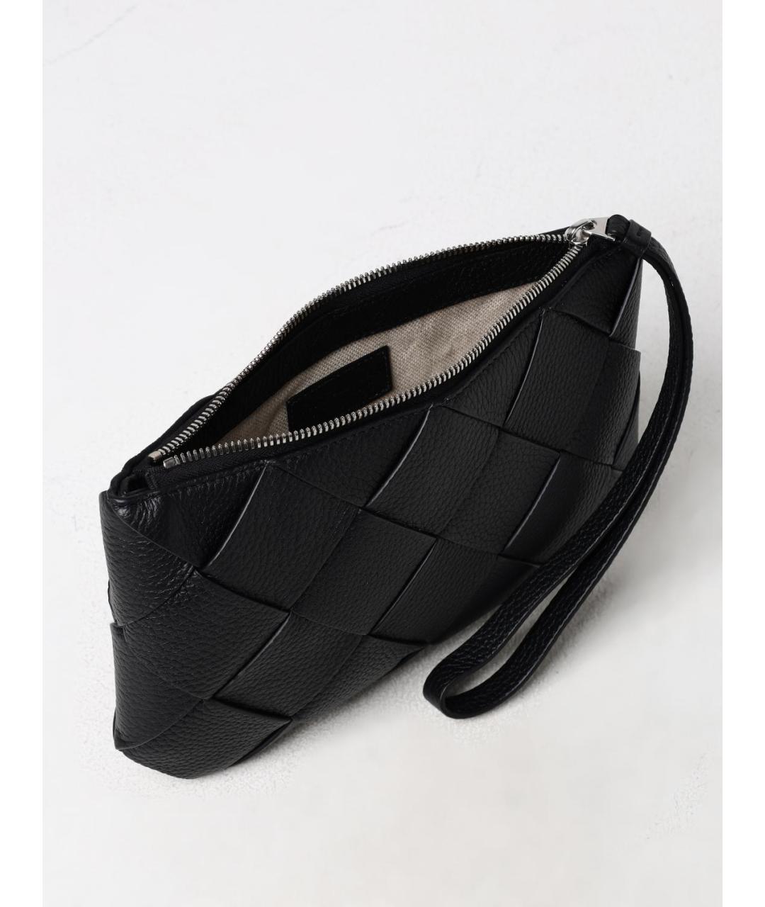 BOTTEGA VENETA Черная кожаная барсетка, фото 5