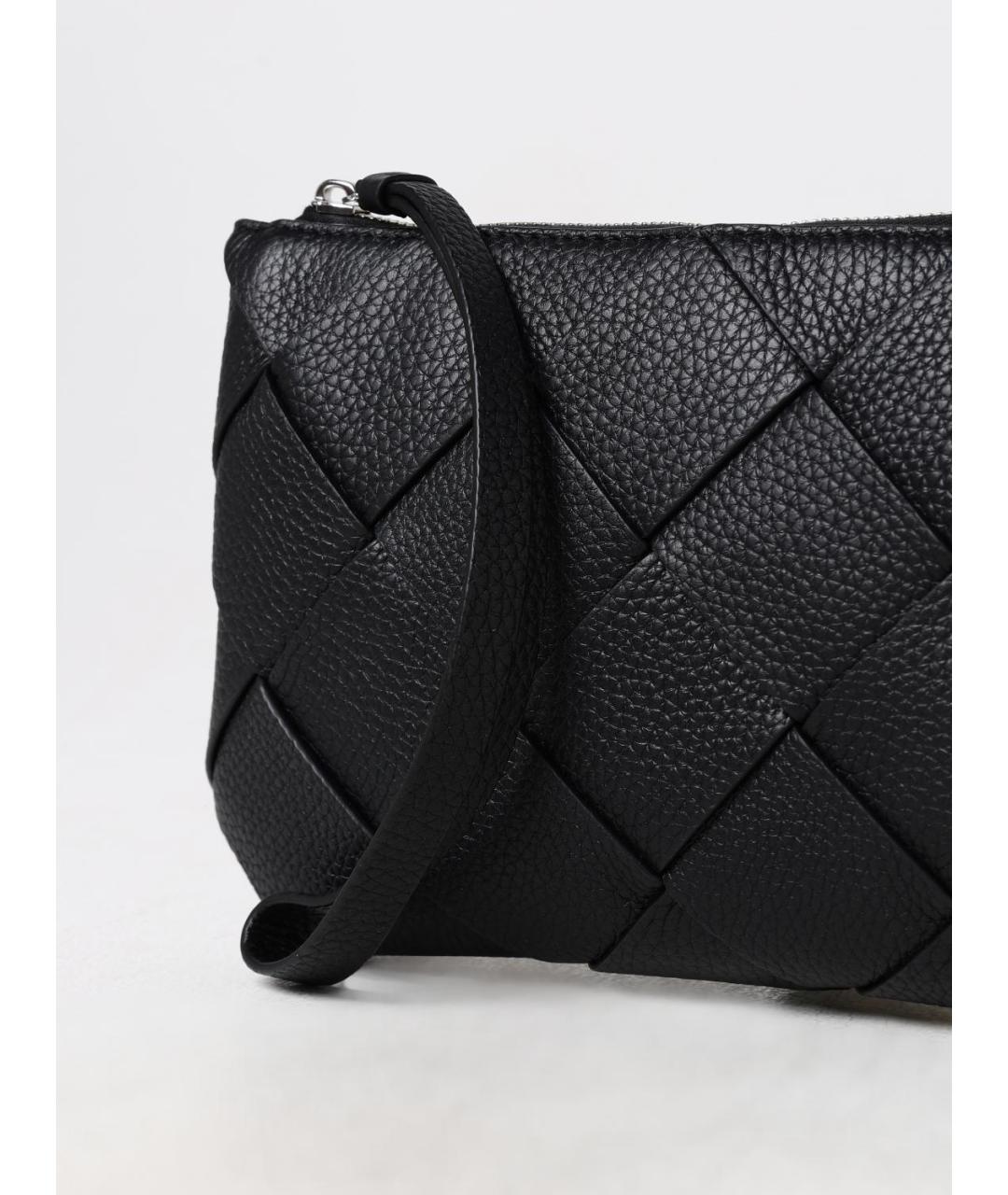 BOTTEGA VENETA Черная кожаная барсетка, фото 3