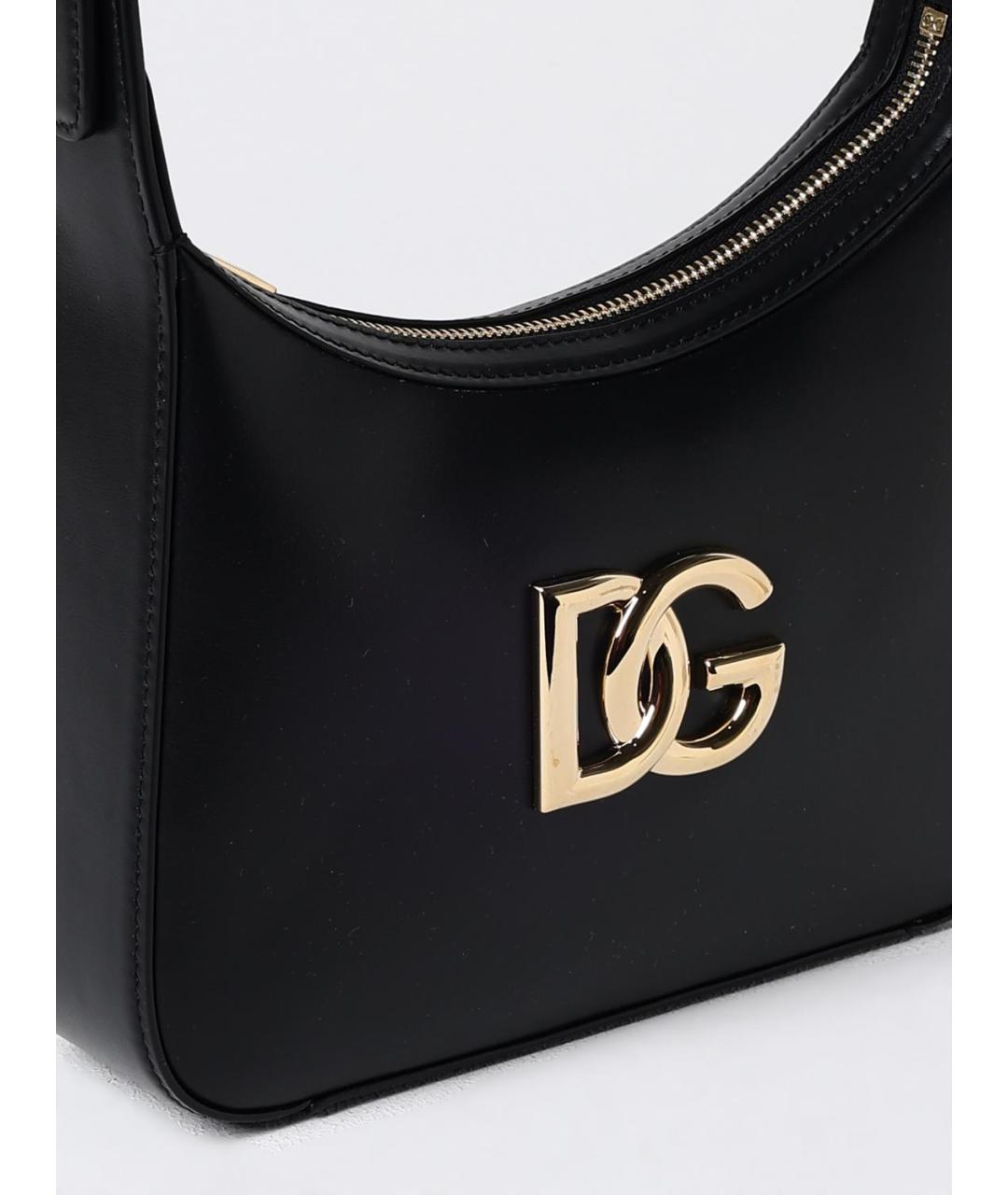 DOLCE&GABBANA Черная кожаная сумка через плечо, фото 4