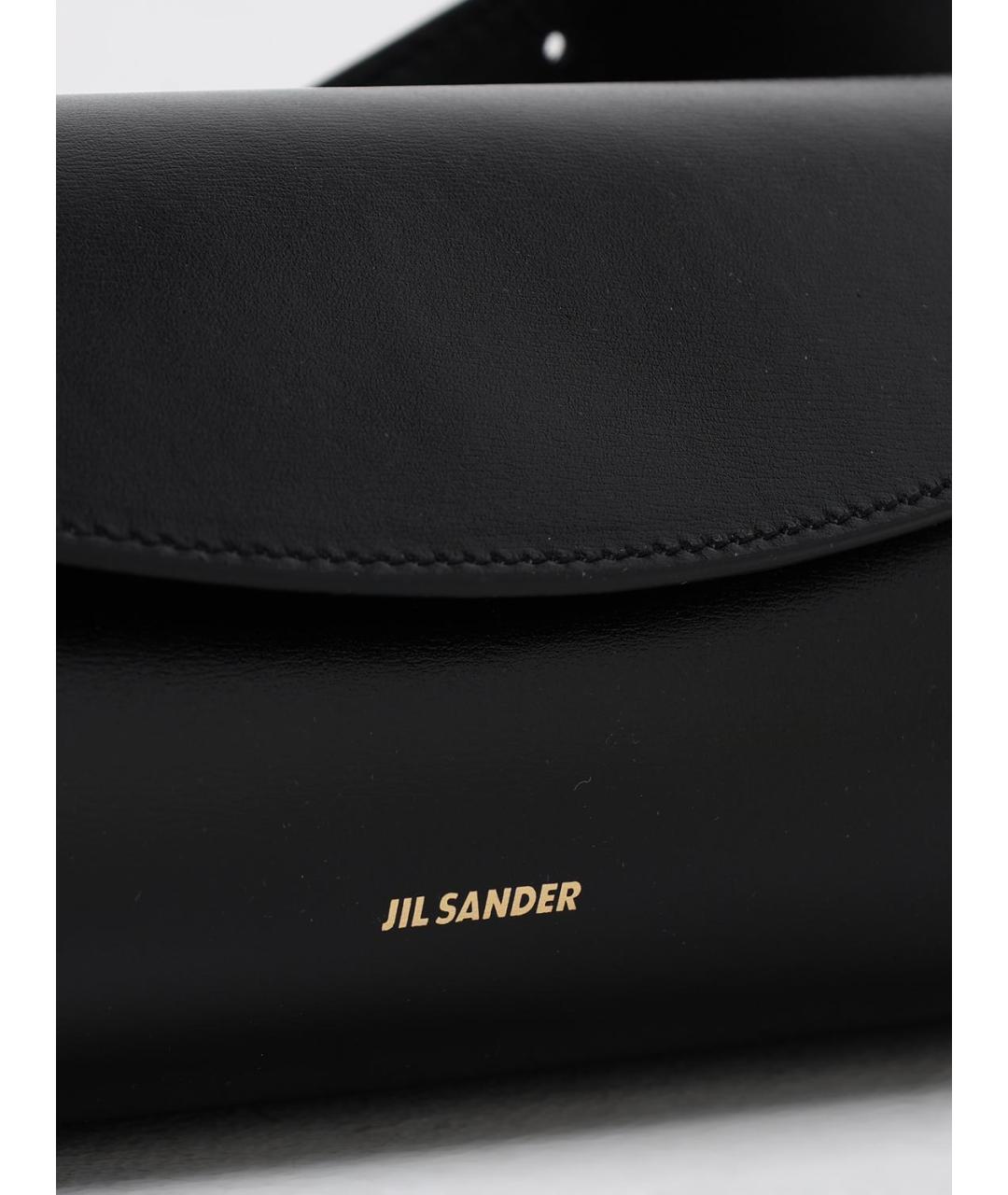 JIL SANDER Черная кожаная сумка через плечо, фото 4