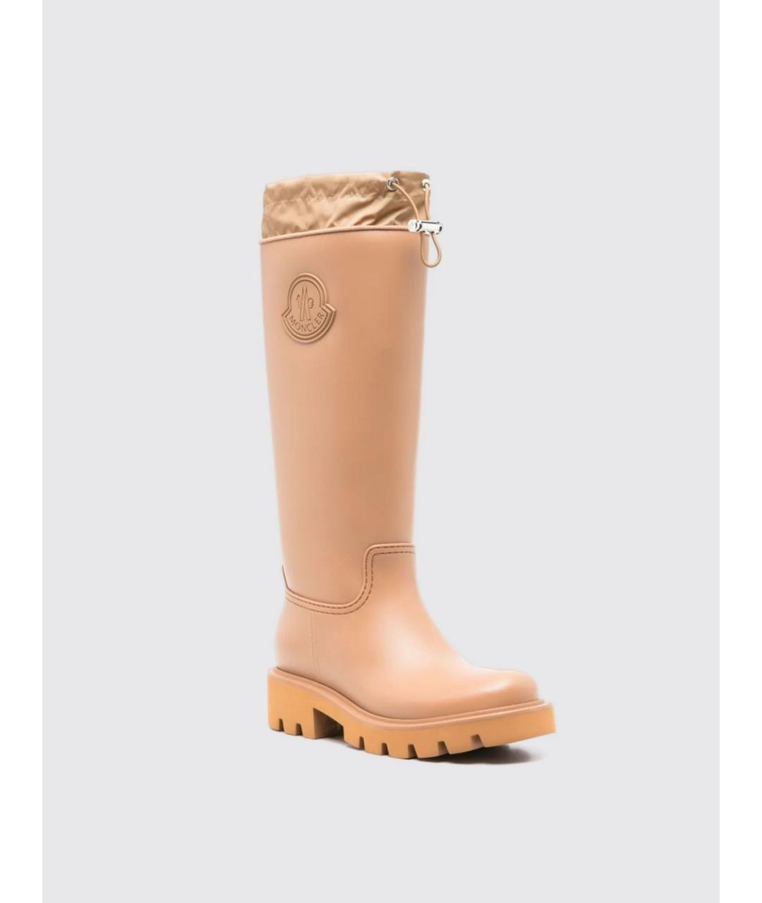 MONCLER Бежевые резиновые сапоги, фото 2