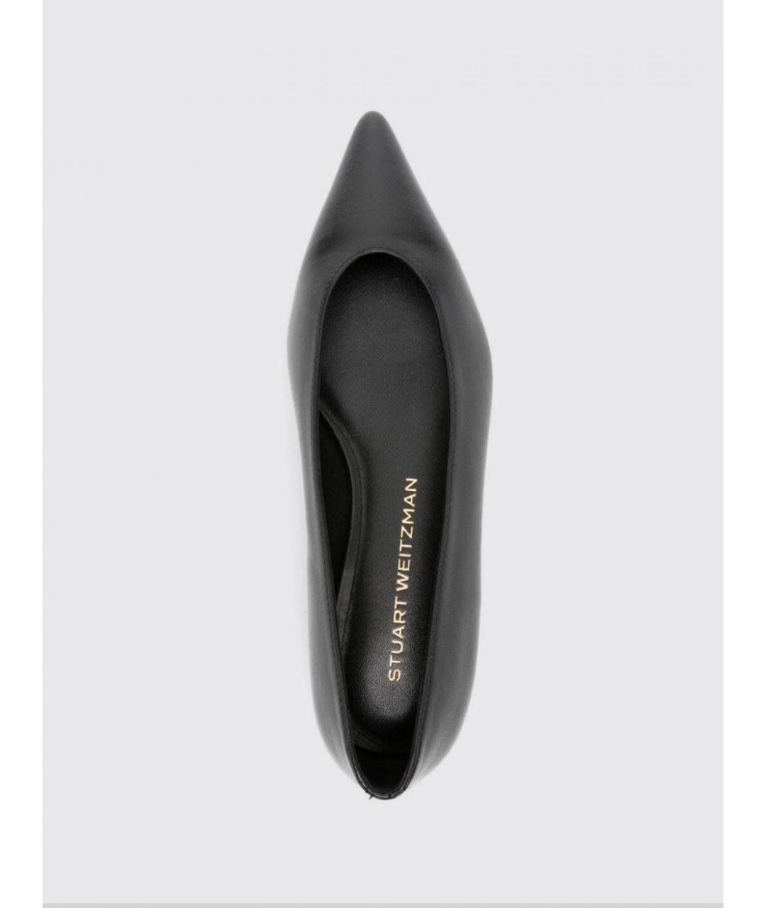 STUART WEITZMAN Черные кожаные балетки, фото 4