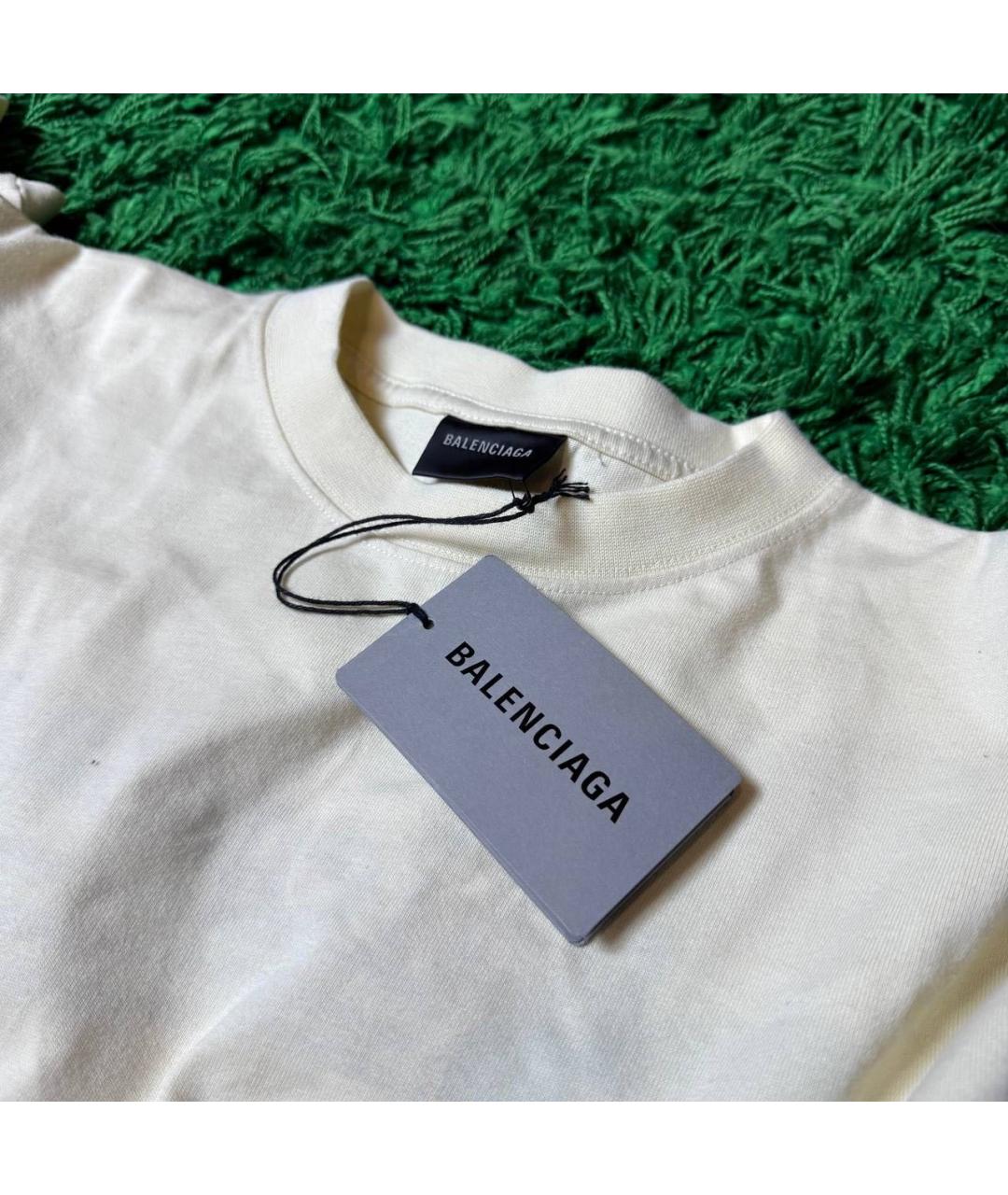 BALENCIAGA Бежевая футболка, фото 6