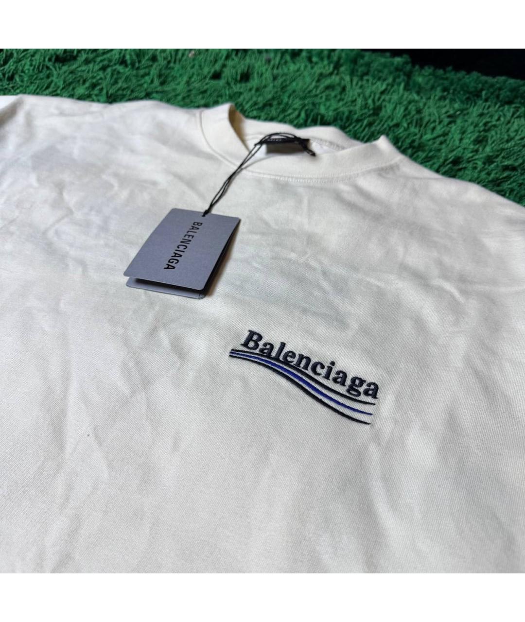 BALENCIAGA Бежевая футболка, фото 4
