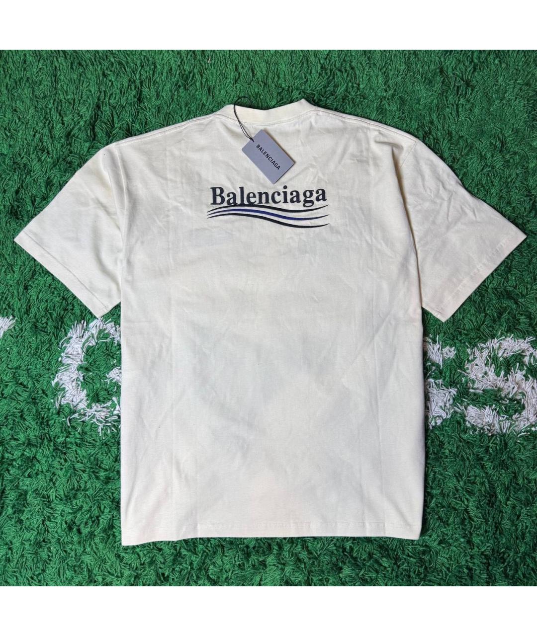 BALENCIAGA Бежевая футболка, фото 2