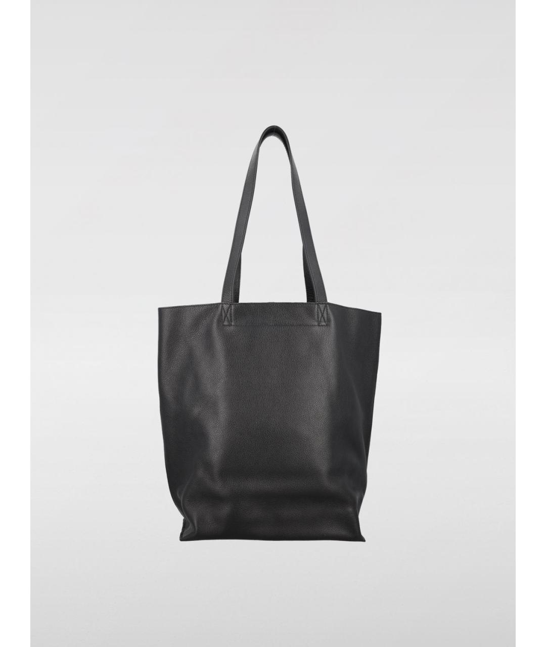 A.P.C. Черная кожаная сумка тоут, фото 4