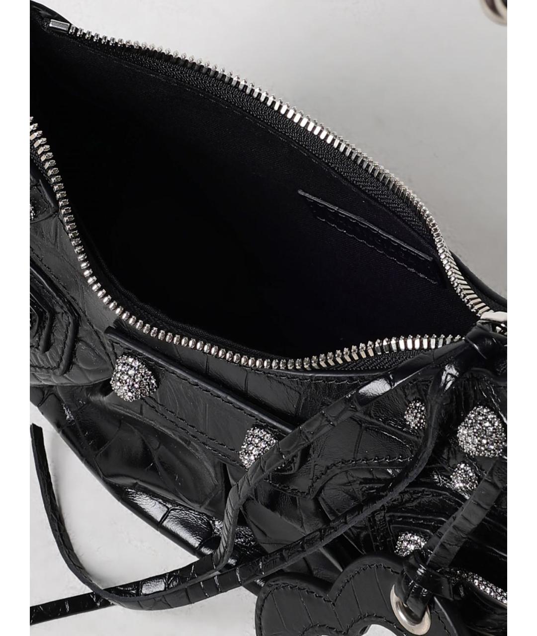 BALENCIAGA Черная кожаная сумка через плечо, фото 5
