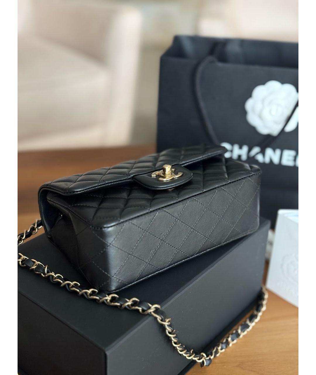 CHANEL Черная кожаная сумка через плечо, фото 4