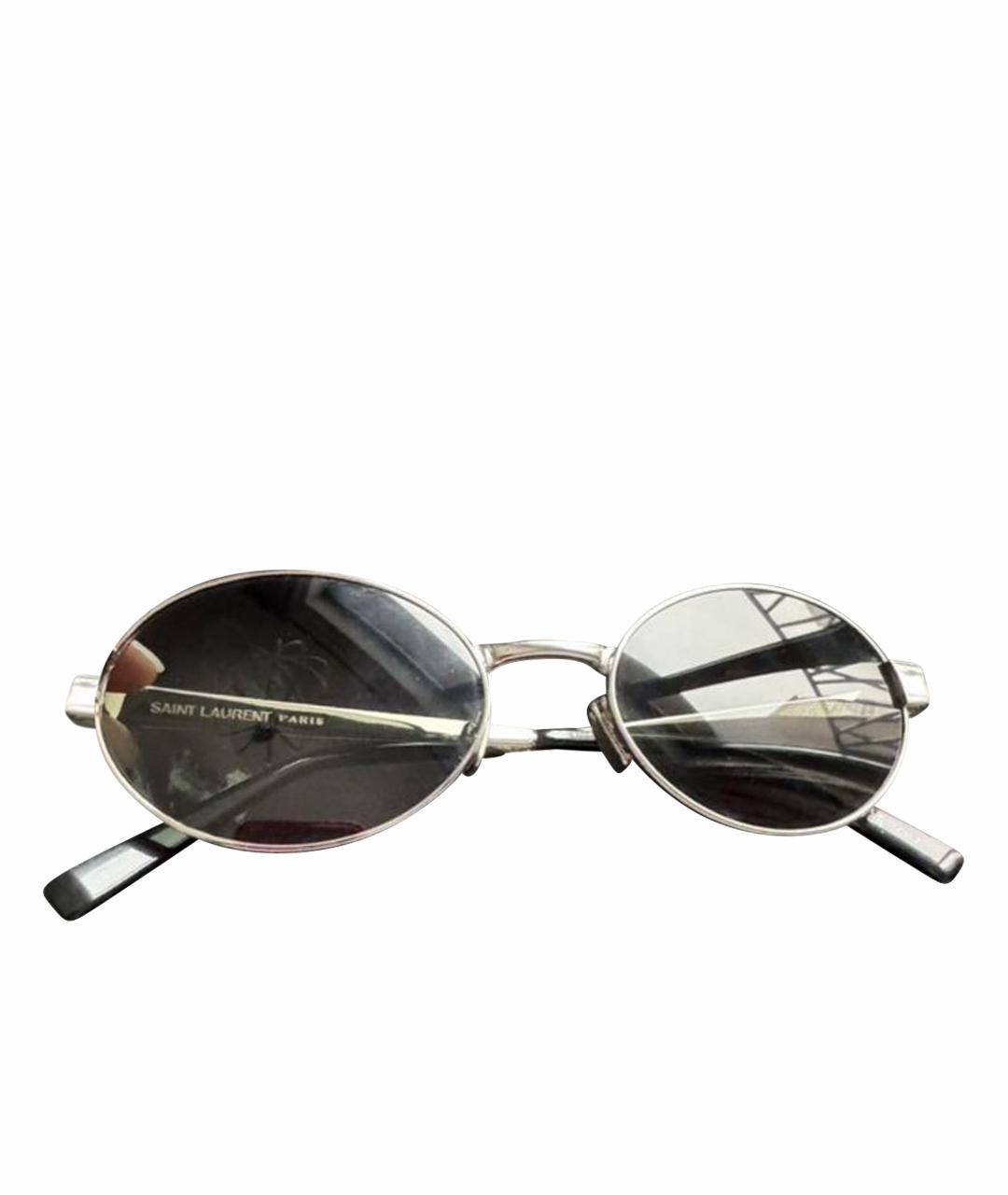 SAINT LAURENT Серебряные металлические солнцезащитные очки, фото 1
