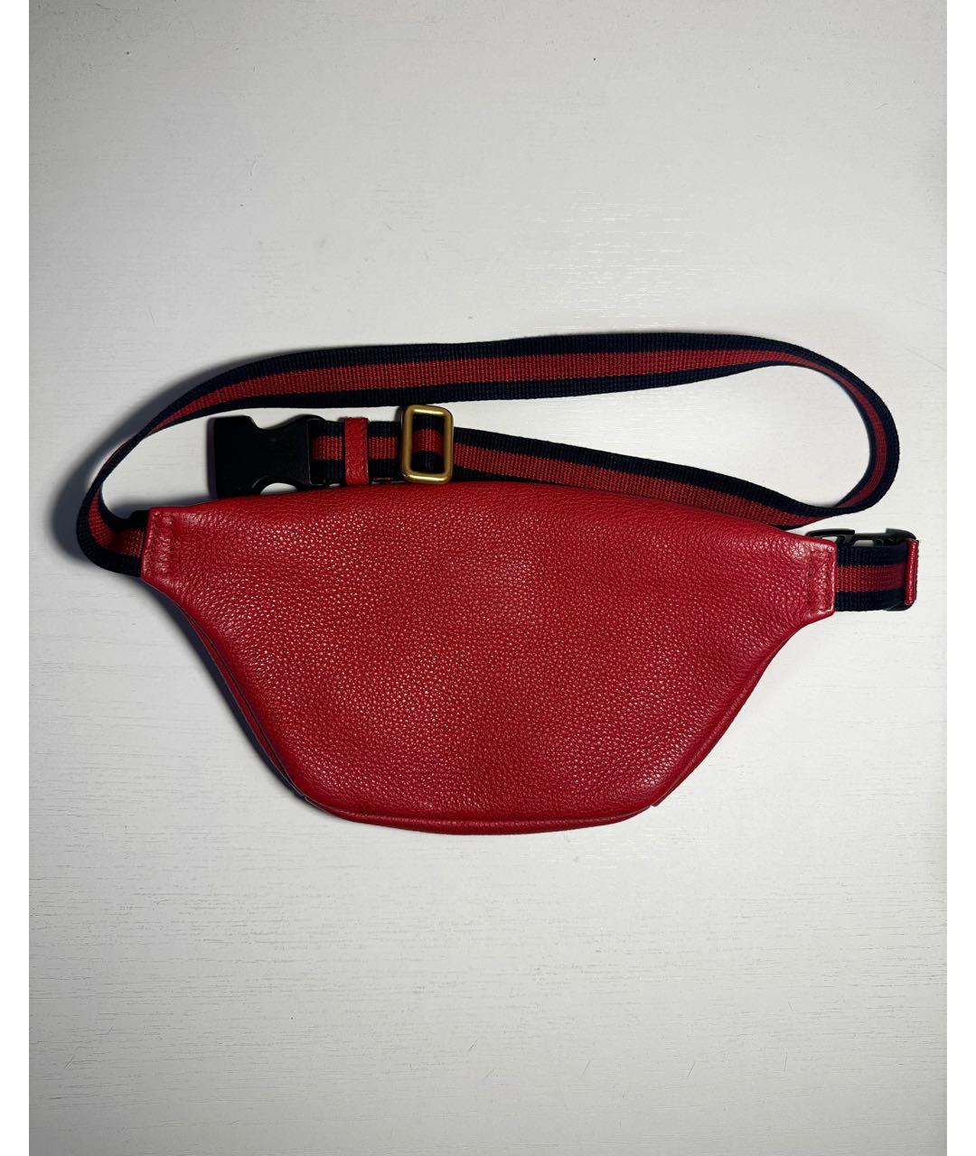 GUCCI Красная кожаная поясная сумка, фото 3