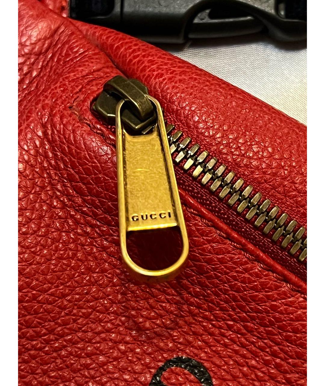 GUCCI Красная кожаная поясная сумка, фото 6