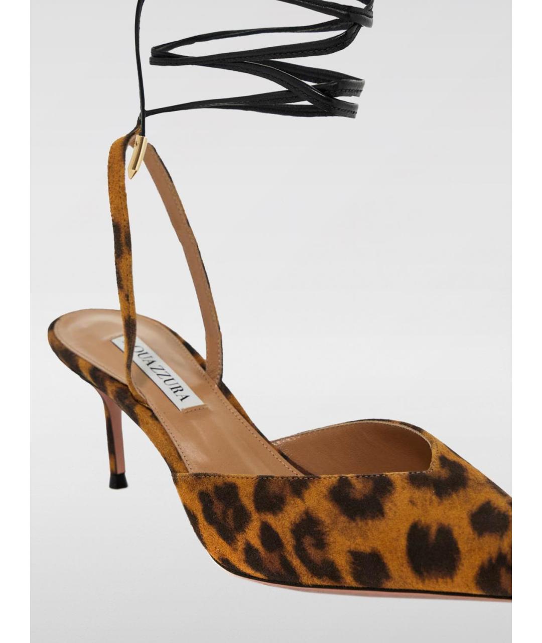 AQUAZZURA Коричневые кожаные туфли, фото 3