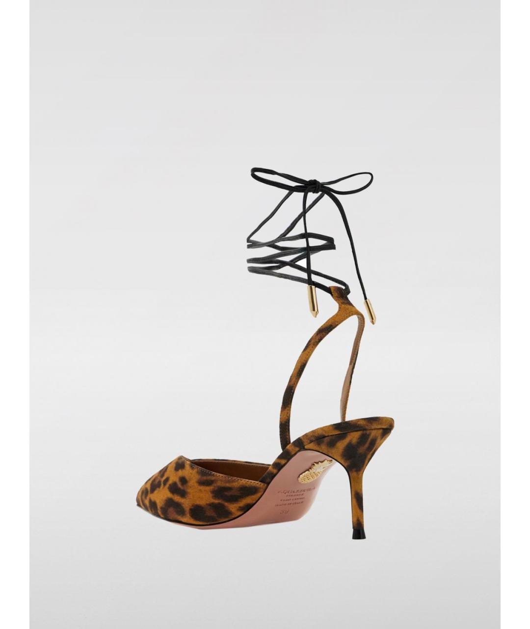 AQUAZZURA Коричневые кожаные туфли, фото 2