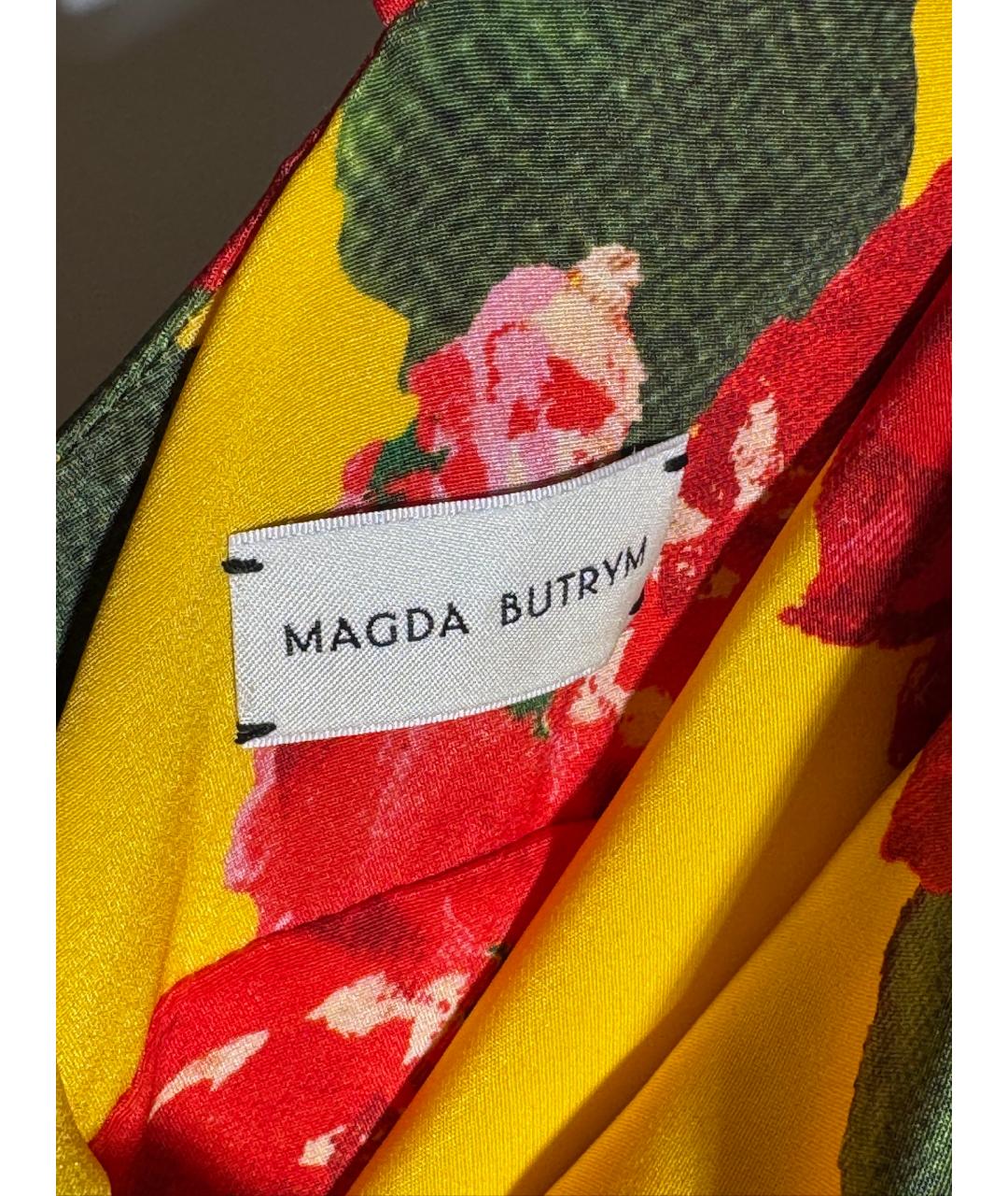 MAGDA BUTRYM Горчичное шелковое коктейльное платье, фото 6