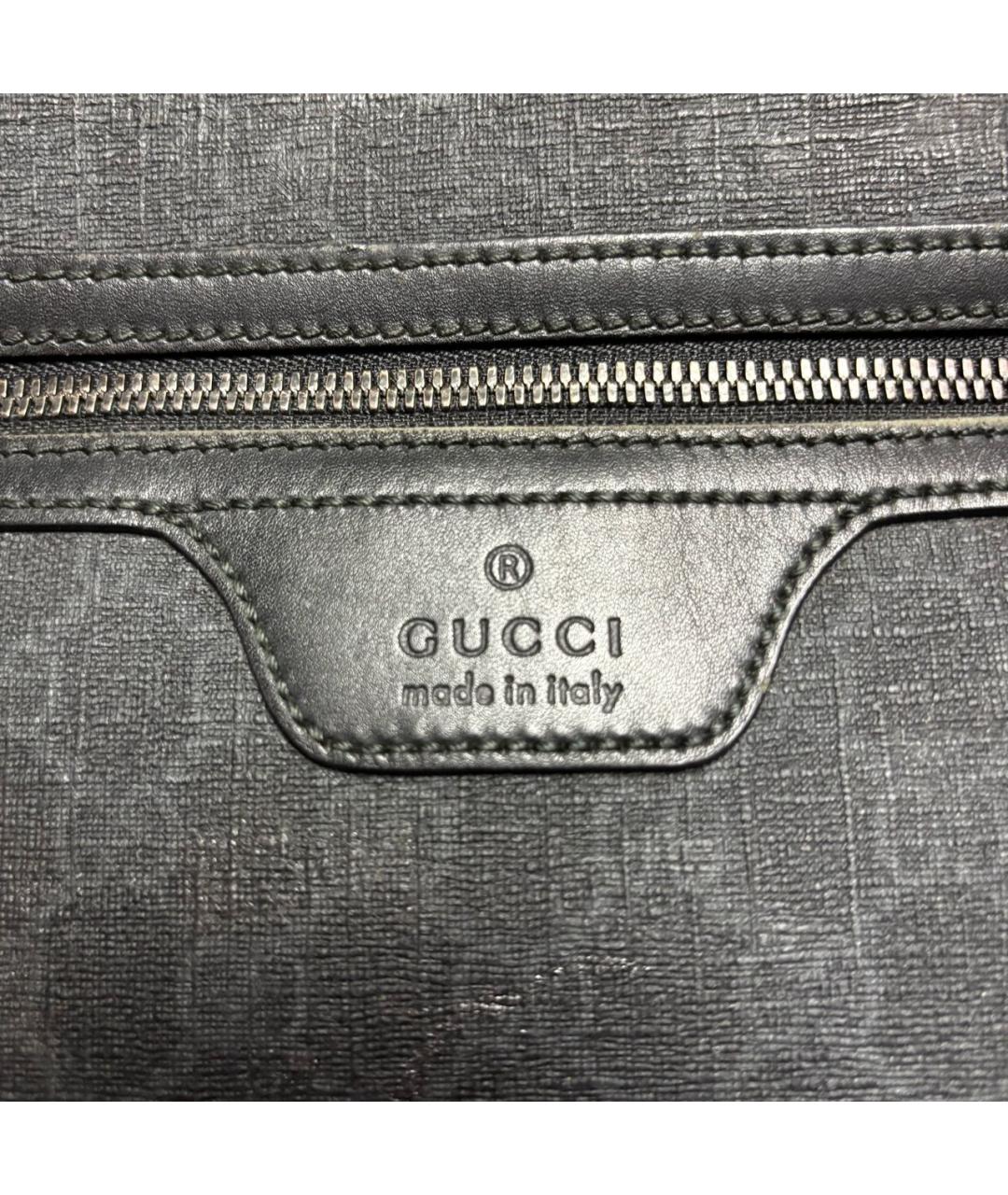 GUCCI Черная барсетка из искусственной кожи, фото 3