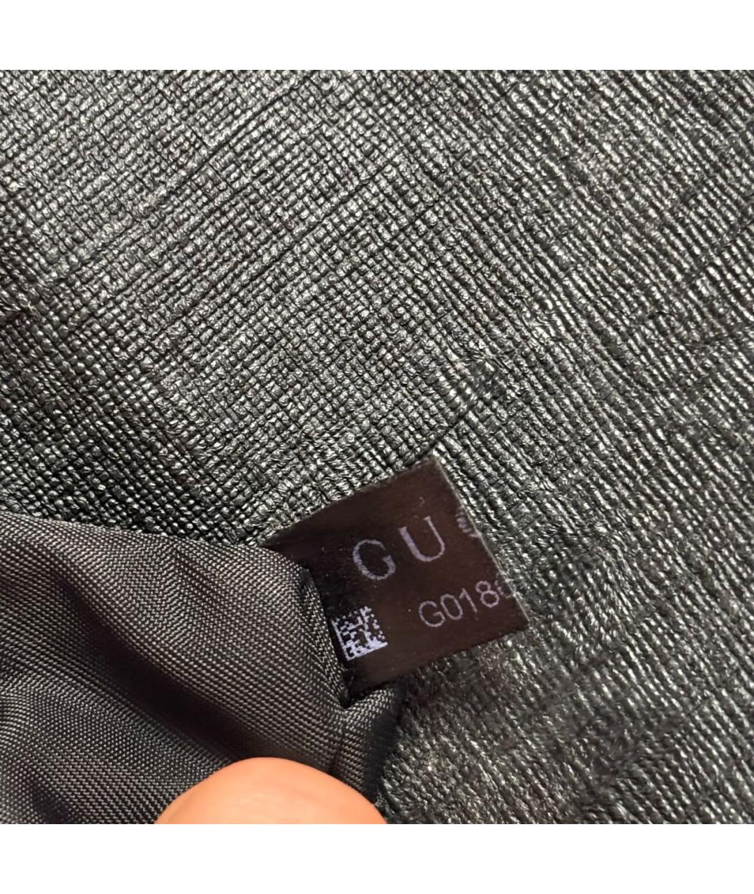 GUCCI Черная барсетка из искусственной кожи, фото 7