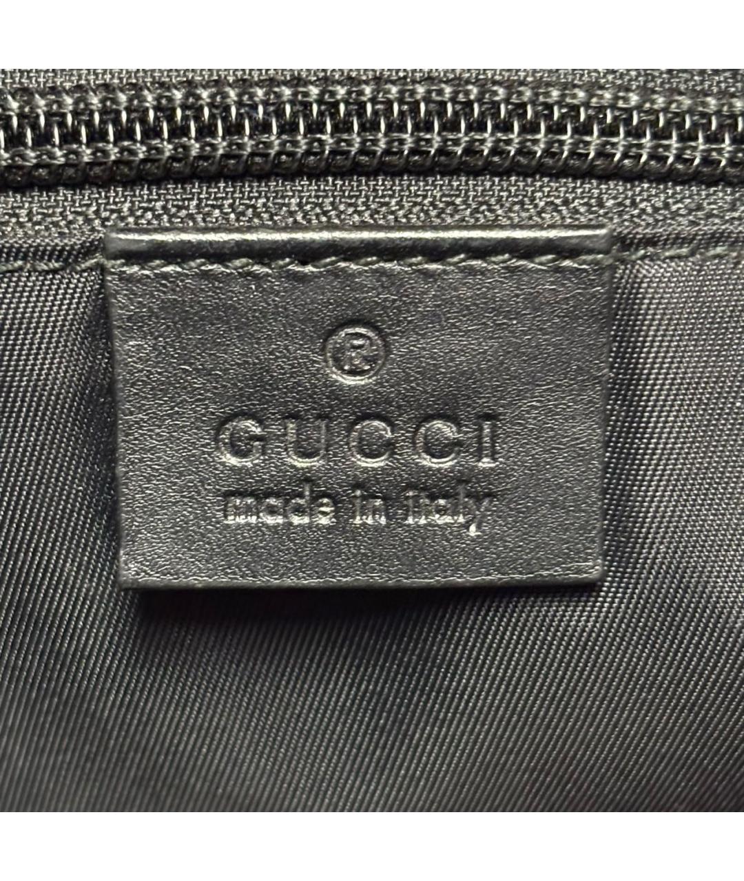 GUCCI Черная барсетка из искусственной кожи, фото 6