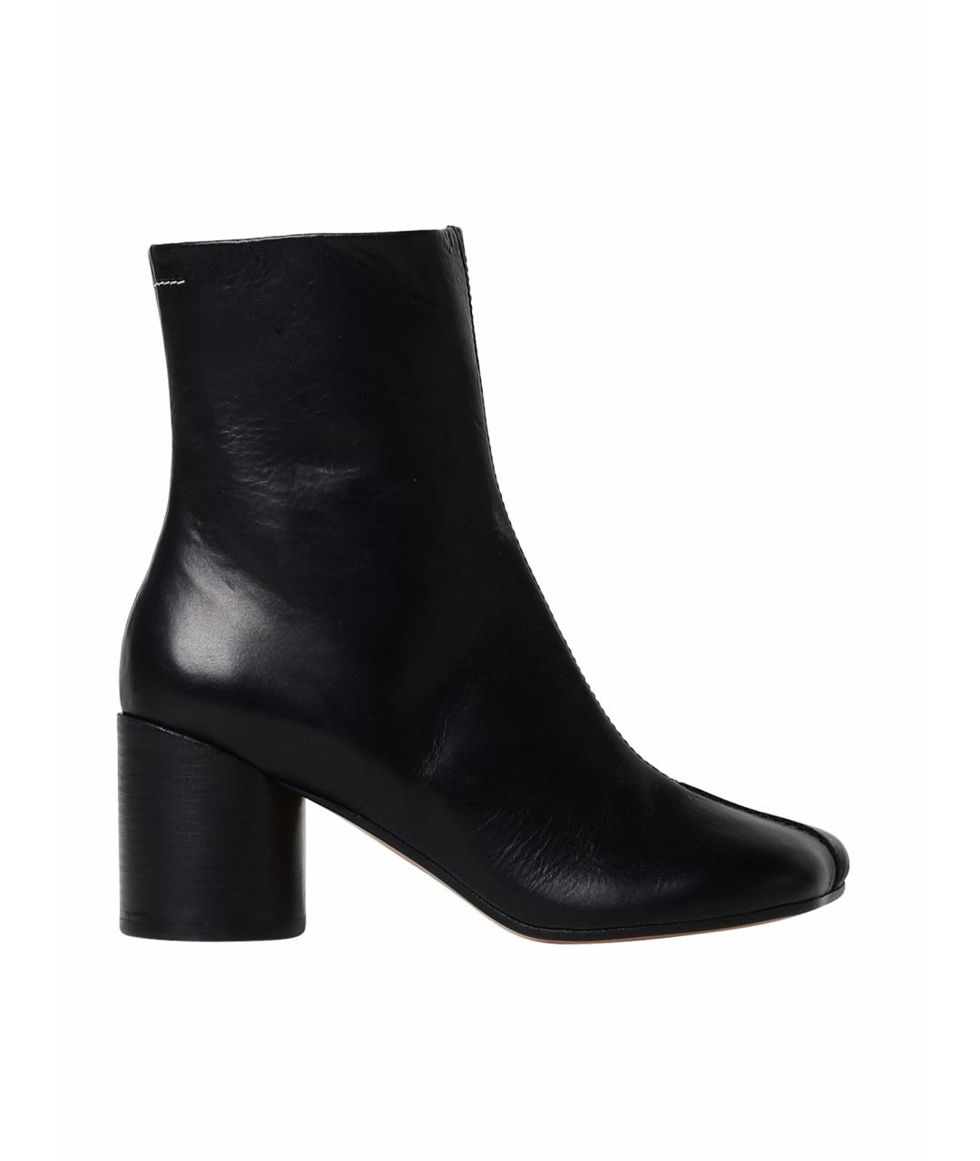 MM6 MAISON MARGIELA Черные кожаные ботильоны, фото 1