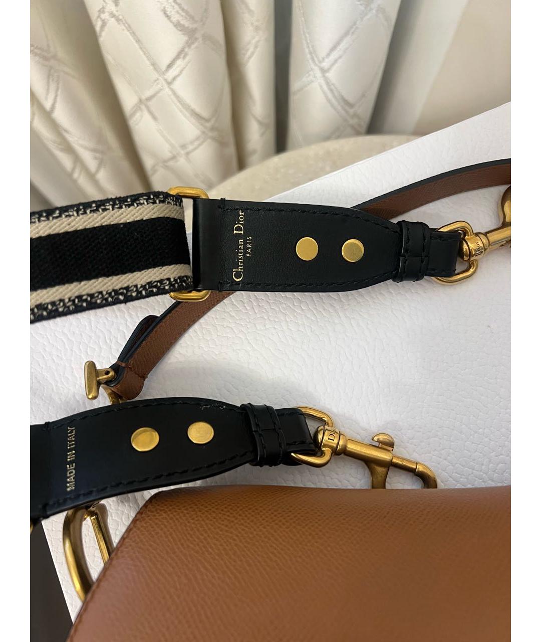 CHRISTIAN DIOR Коричневая кожаная сумка с короткими ручками, фото 6