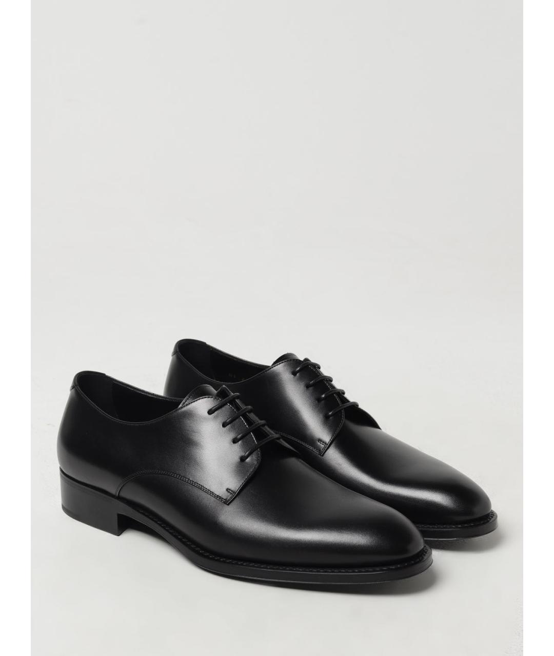 SAINT LAURENT Черные кожаные туфли, фото 2