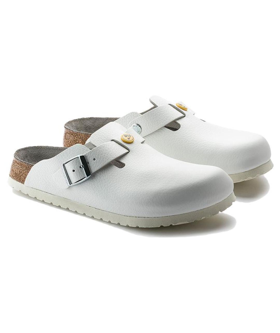 BIRKENSTOCK Белые кожаные мюли, фото 2