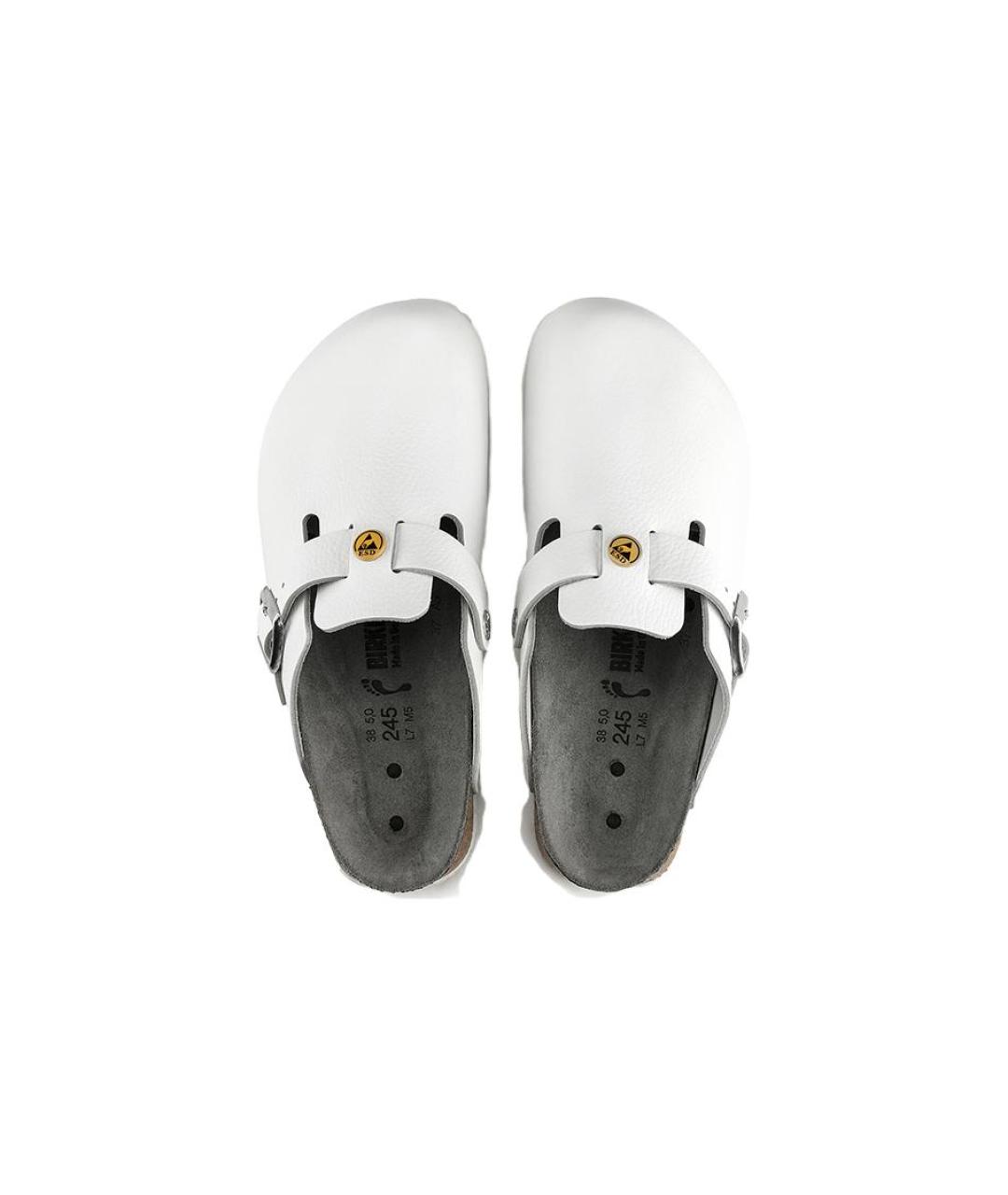 BIRKENSTOCK Белые кожаные мюли, фото 3