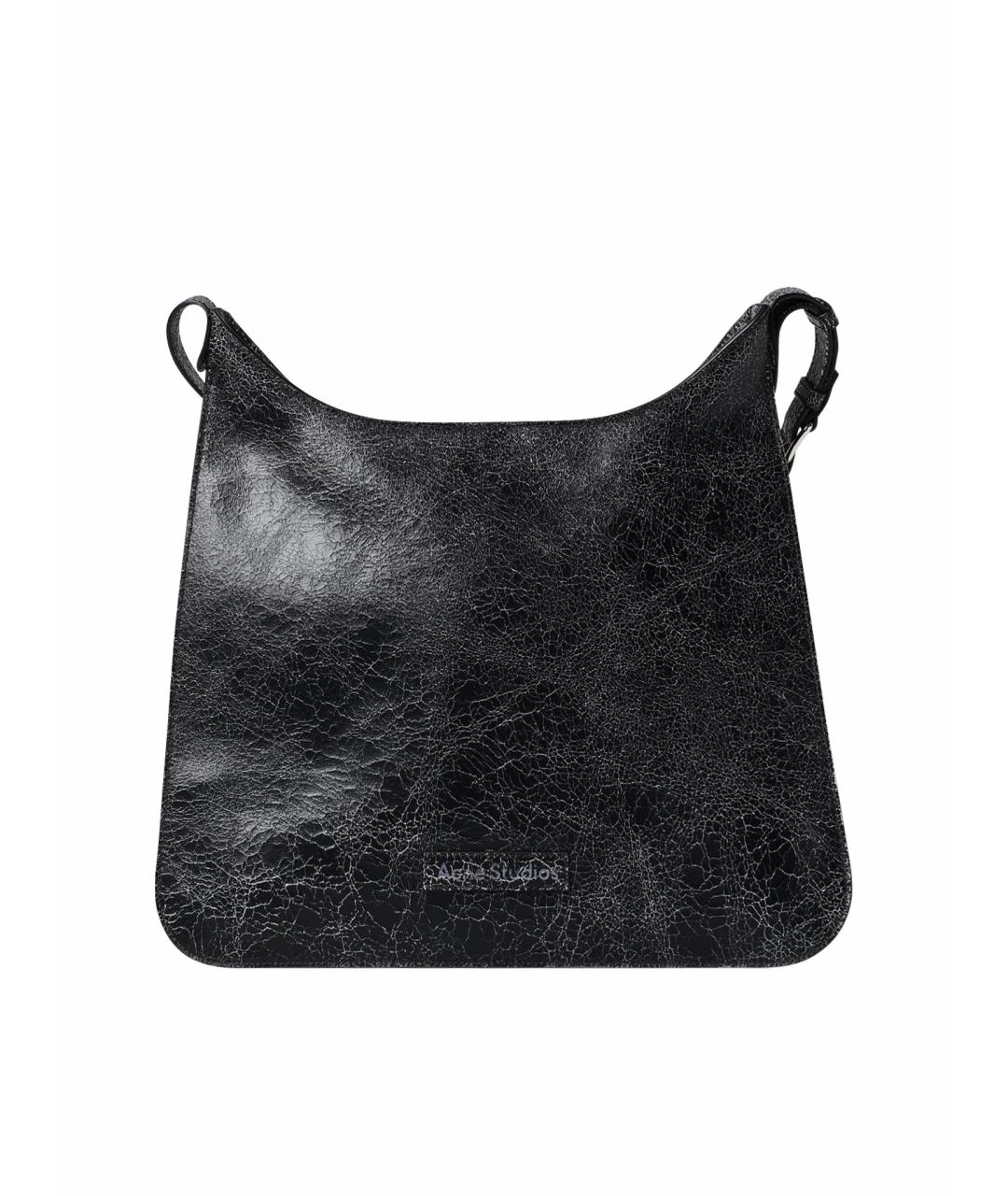 ACNE STUDIOS Черная кожаная сумка через плечо, фото 1