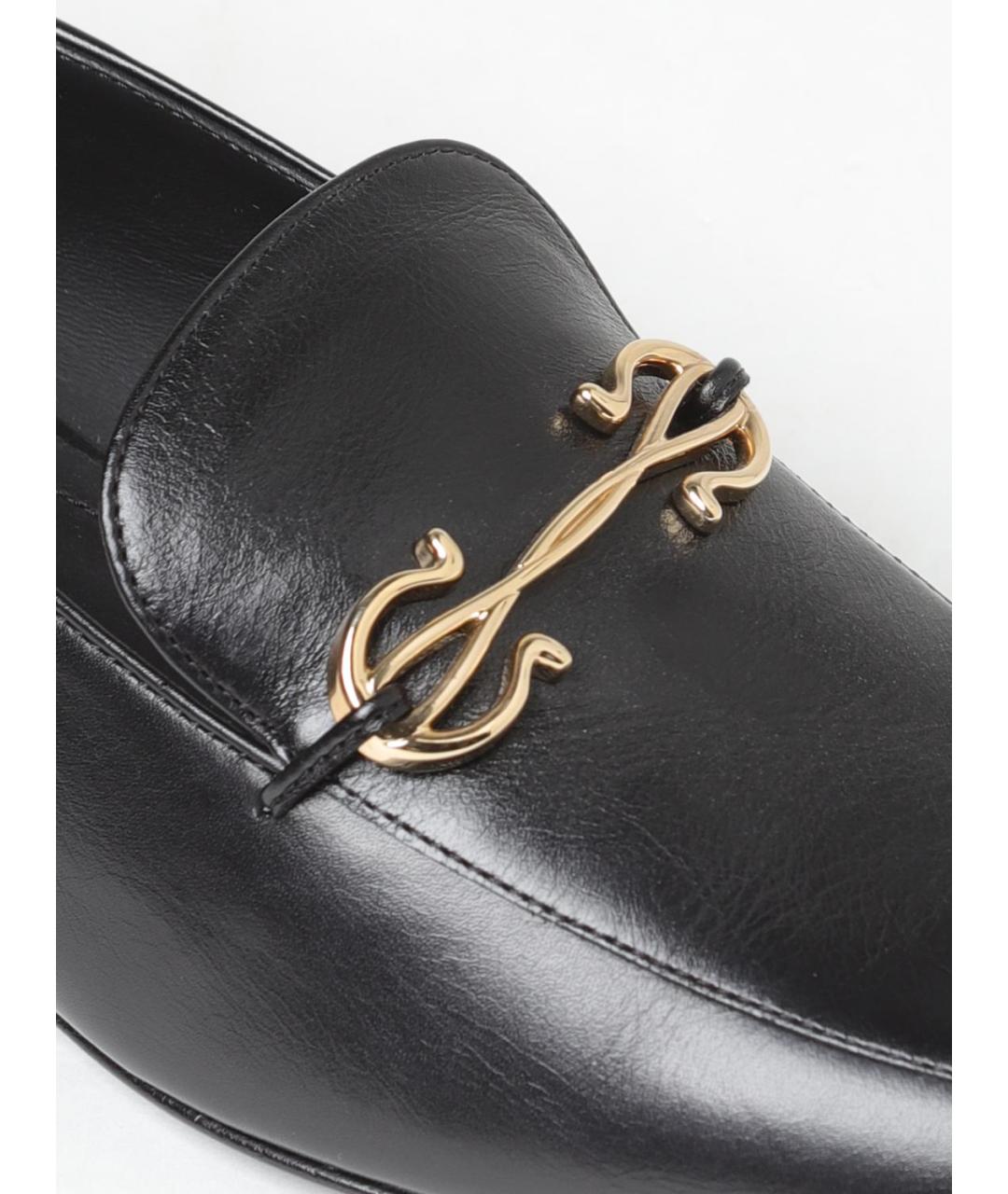 FERRAGAMO Черные кожаные лоферы, фото 4