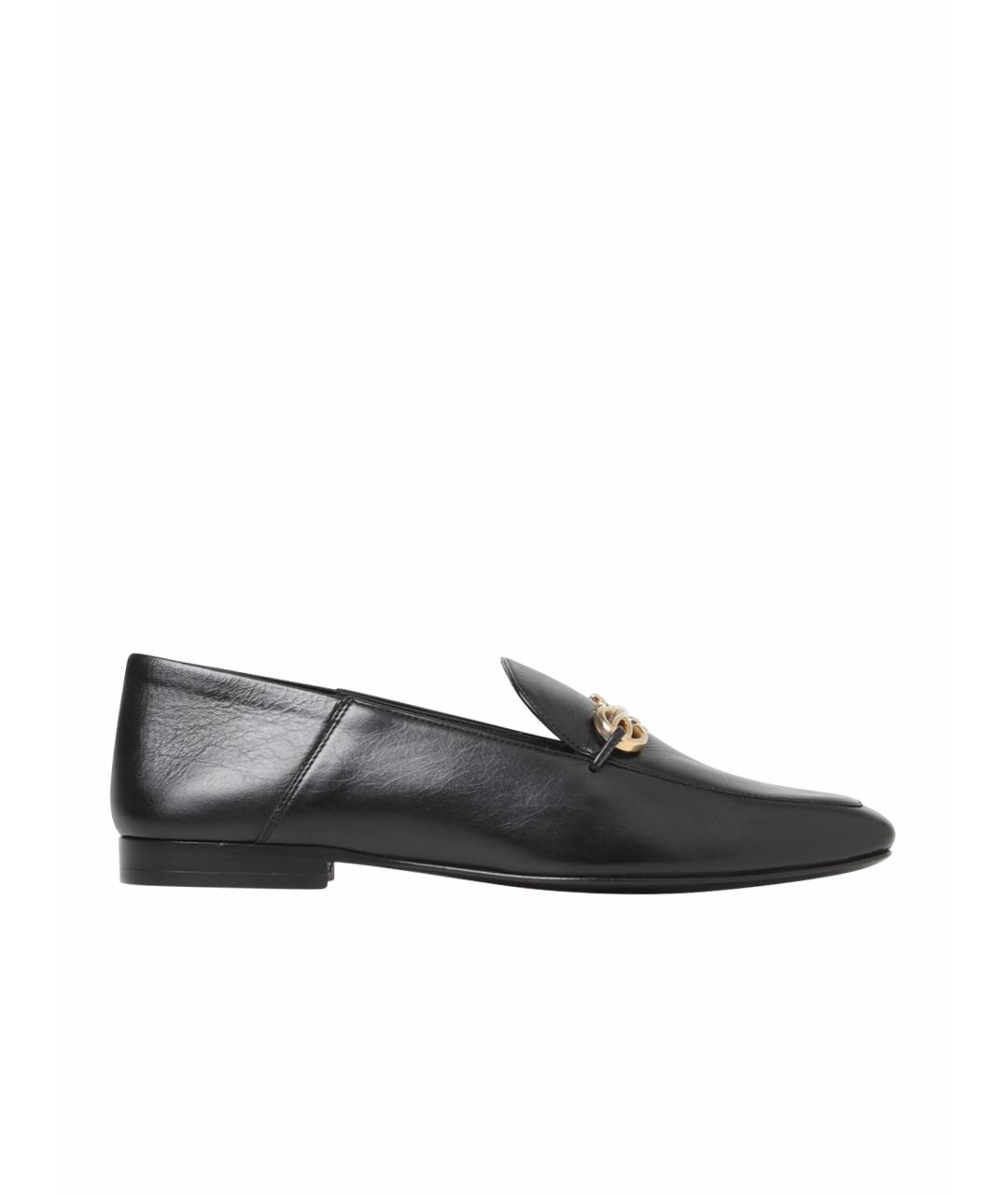 FERRAGAMO Черные кожаные лоферы, фото 1