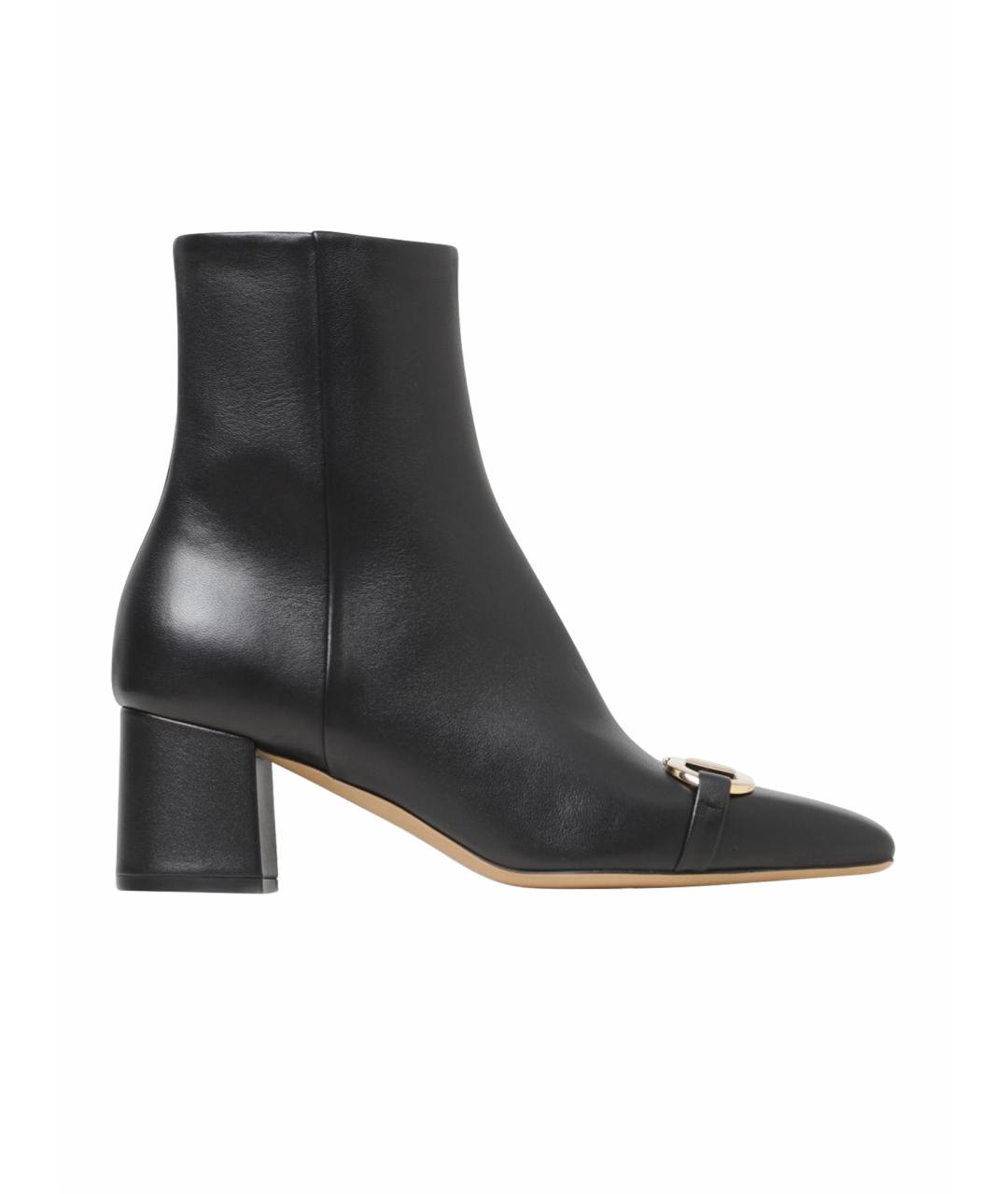 FERRAGAMO Черные кожаные ботильоны, фото 1